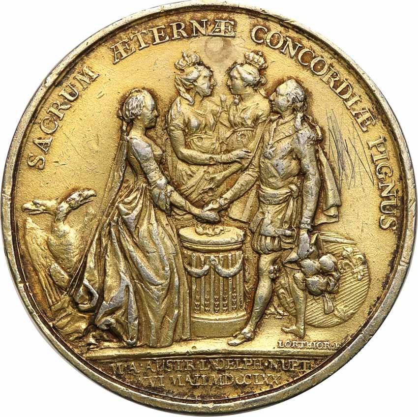 Francja. Ludwik XV, medal zaślubinowy 1770, srebro